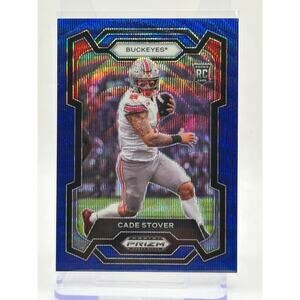 2024 Panini Prizm Draft Picks Cade Stover Rookie Blue Wave Prizm /249 Texans RC